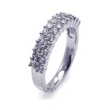 .925 Sterling Silver Rhodium Plated Pave Set Clear Cz Ring, <b>size: 5</b>