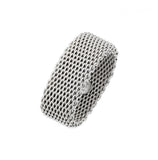 .925 Sterling Silver Rhodium Plated Chainmail Ring, <b>size: 5</b>