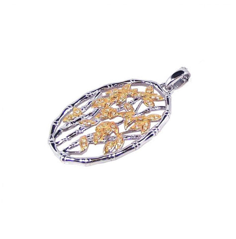 .925 Sterling Silver Rhodium Plated Open Circle Filigree Cz Danglingpendant