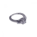 .925 Sterling Silver Rhodium Plated Pave Clear Cz Past Present Future Ring, <b>size: 5</b>