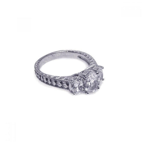 .925 Sterling Silver Rhodium Plated Cz Past Present Future Ring, <b>size: 5</b>