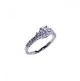 .925 Sterling Silver Rhodium Plated Pave Cz Past Present Future Ring, <b>size: 5</b>