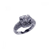 .925 Sterling Silver Rhodium Plated Pave Cz Ring, <b>size: 5</b>