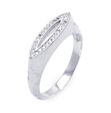 .925 Sterling Silver Rhodium Plated Micro Pave Cz Seed Ring, <b>size: 5</b>