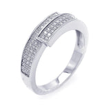 .925 Sterling Silver Rhodium Plated Micro Pave Cz Overlap Ring, <b>size: 5</b>