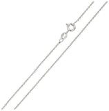 .925 Sterling Silver Rhodium Plated Diamond Cut Anchor Chain 1mm, <b>size: 16</b>