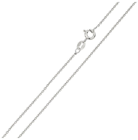 .925 Sterling Silver Rhodium Plated Anchor Chain 1mm, <b>size: 16</b>