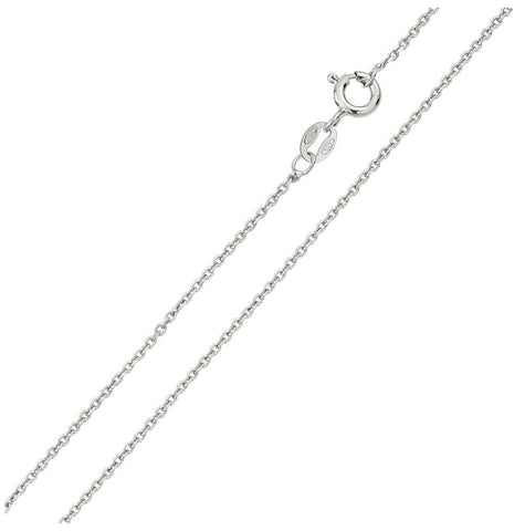 .925 Sterling Silver Rhodium Plated Anchor Chain 1.35mm, <b>size: 16</b>