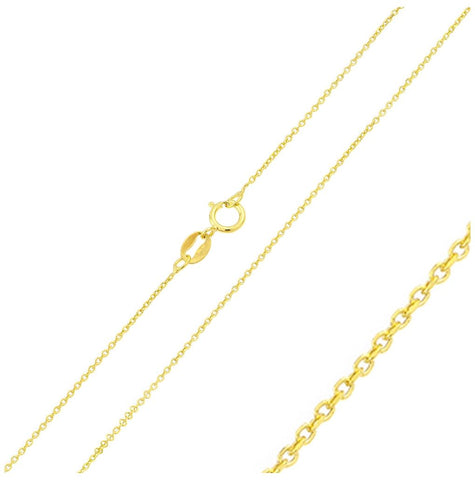 .925 Sterling Silver Gold Plated Diamond Cut Anchor Chain #364, <b>size: 16</b>