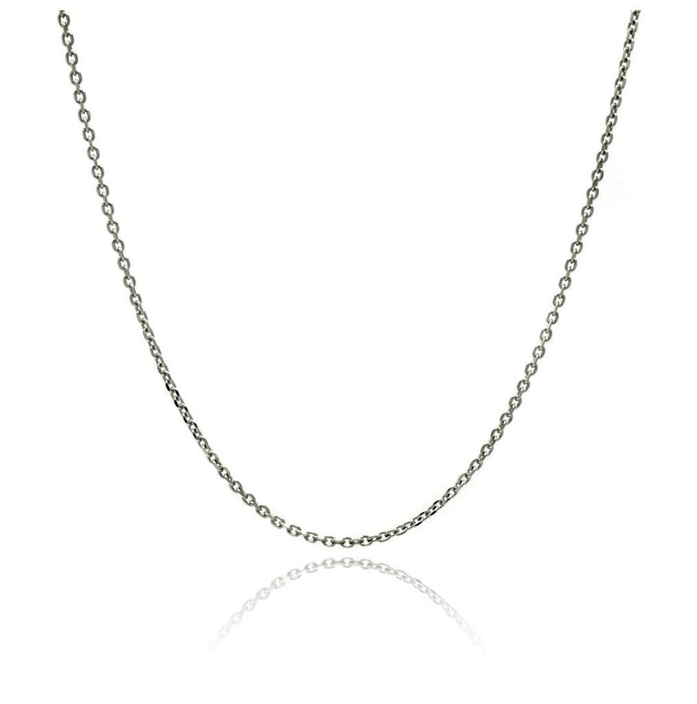 .925 Sterling Silver Rhodium Plated Chain, <b>size: 16</b>