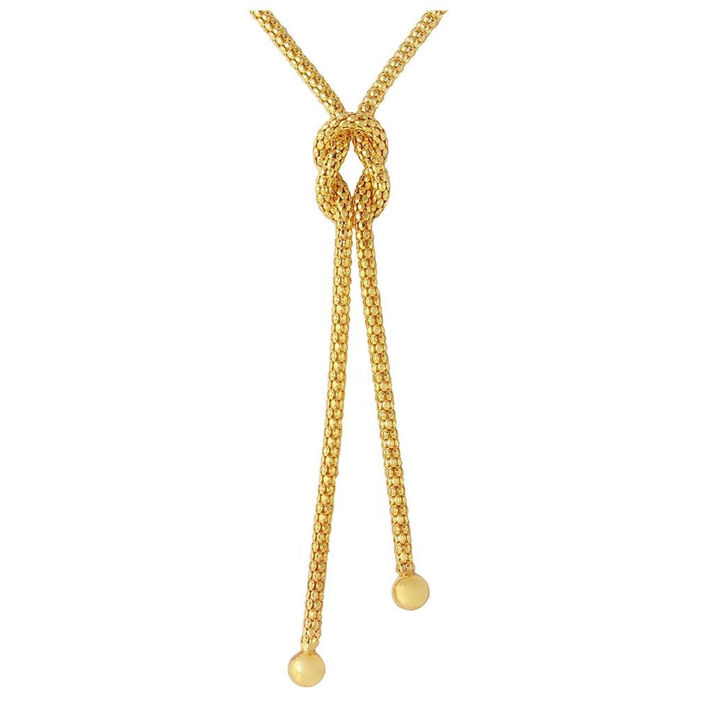 .925 Sterling Silver Gold Plated Dangling Knot  Necklace