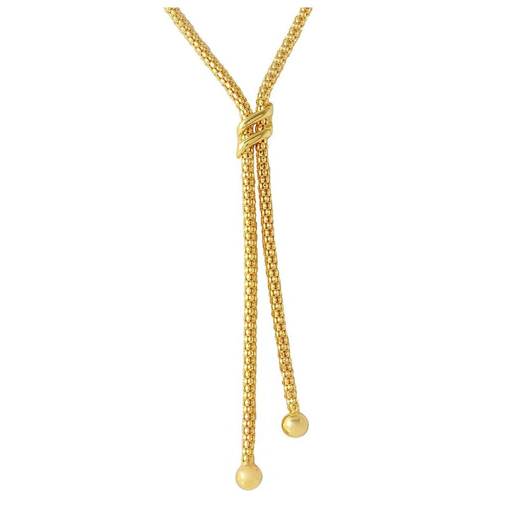 .925 Sterling Silver Gold Plated Drop Necklace With Double Sash