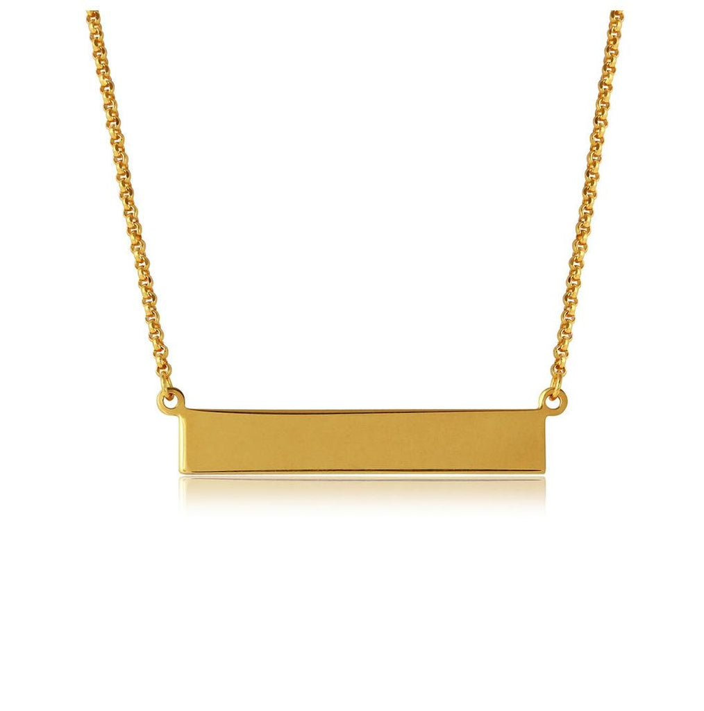 .925 Sterling Silver Gold Plated Bar Necklace