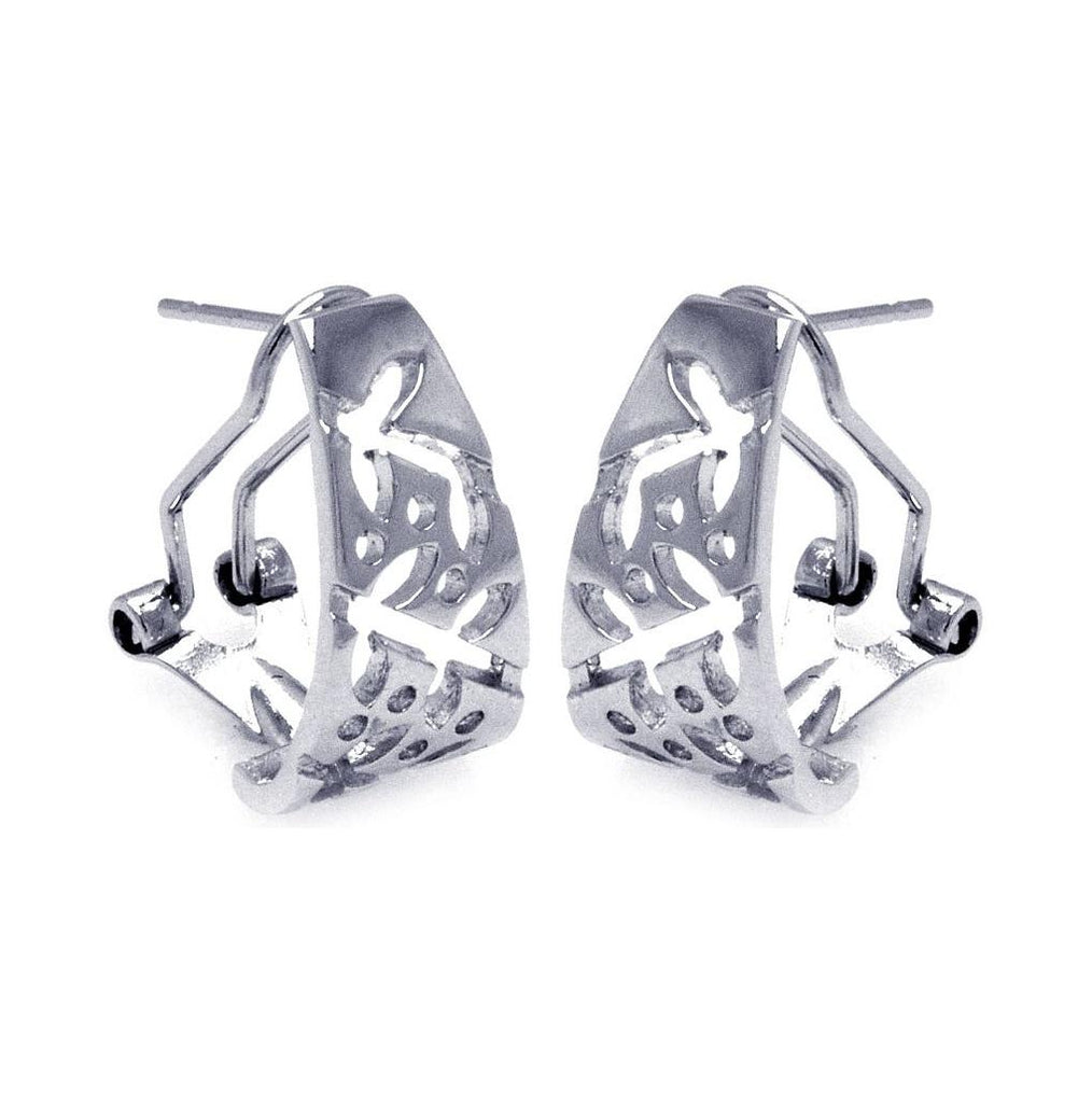 Rhodium Plated Brass Leverback Earring