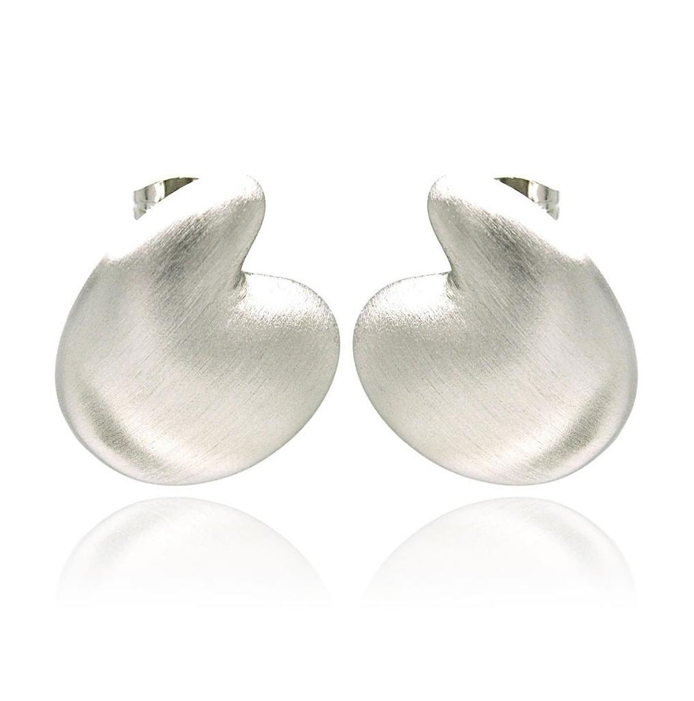 Rhodium Plated Brass Matte Finish Disc Like Earring