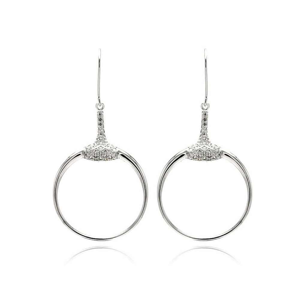 Rhodium Plated Brass Open Circle Earring