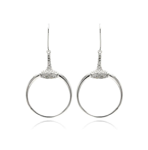 Rhodium Plated Brass Open Circle Earring