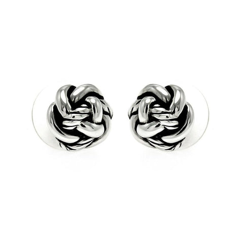 Rhodium Plated Brass Knot Earring