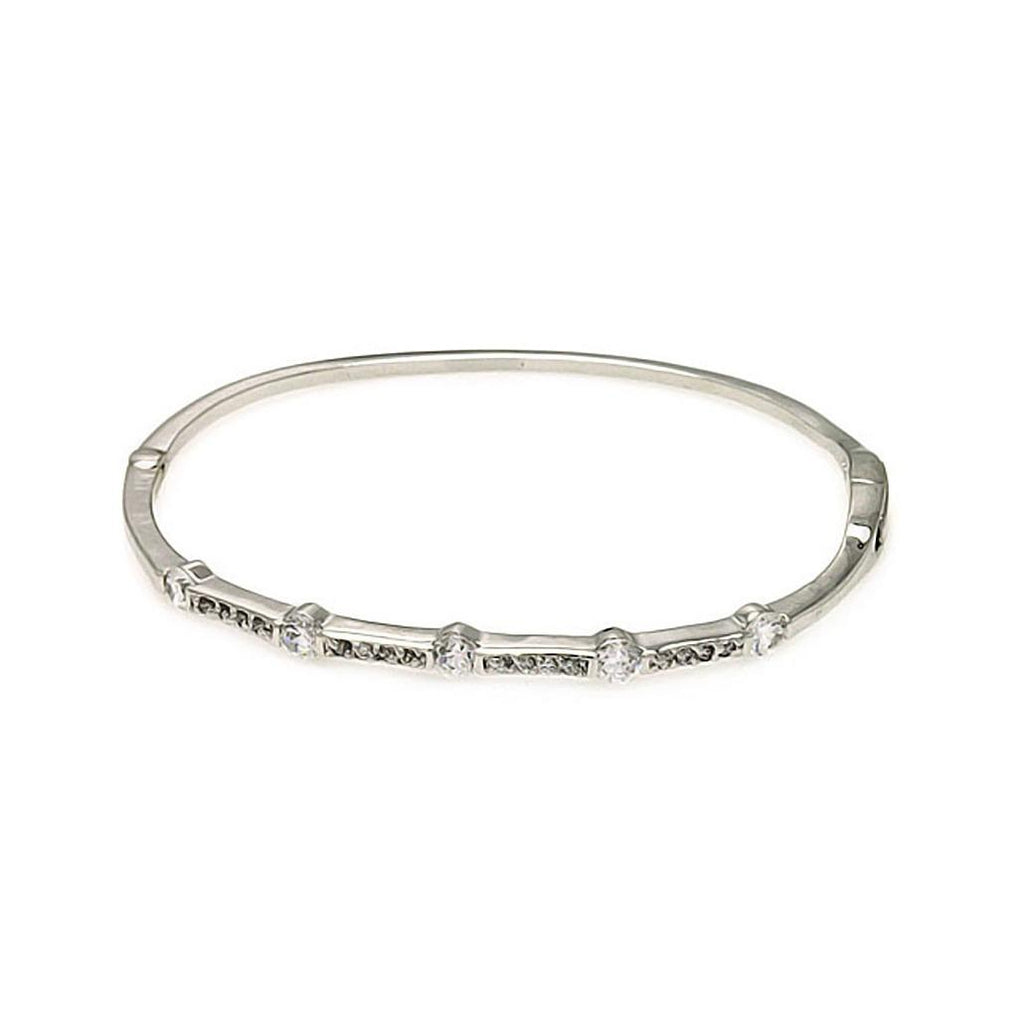 Brass Bangle Multiple Round Cz Bracelet