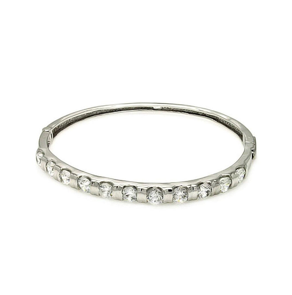 Brass Bangle Multiple Round Cz Bracelet