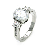 Rhodium Plated Brass Clear Cz Past Present Future Bridal Ring, <b>size: 5</b>