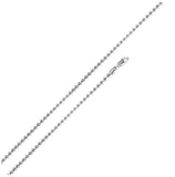 .925 Sterling Silver High Polished Bead Chain 1.8mm, <b>size: 16</b>