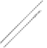 .925 Sterling Silver High Polished Bead Chain 5mm, <b>size: 16</b>