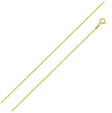 .925 Sterling Silver Gold Plated Diamond Cut Bead Chain, <b>size: 16</b>