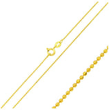 .925 Sterling Silver Gold Plated Diamond Cut Bead Chain, <b>size: 16</b>