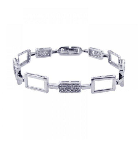 .925 Sterling Silver Rhodium Plated Tennis Cz Bracelet