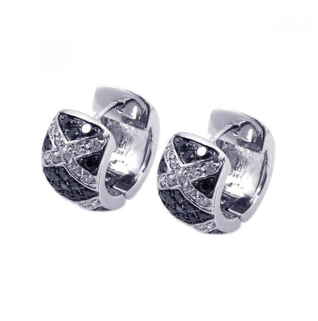 .925 Sterling Silver Rhodium Plated Clear Filigree Cz Hook Earring