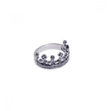 .925 Sterling Silver Rhodium Plated Clear Cz Crown Ring, <b>size: 5</b>