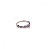 .925 Sterling Silver Rhodium Plated Pink Center Cz Heart Ring, <b>size: 5</b>