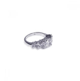 .925 Sterling Silver Rhodium Plated Clear 5 Stone Set Cz Bridal Ring, <b>size: 5</b>