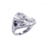 .925 Sterling Silver Rhodium Plated Big Clear Cz Ring, <b>size: 5</b>