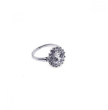 .925 Sterling Silver Rhodium Plated Clear Cz Flower Bridal Ring, <b>size: 5</b>