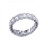 .925 Sterling Silver Rhodium Plated Clear Marquise Cz Eternity Bridal Ring, <b>size: 5</b>