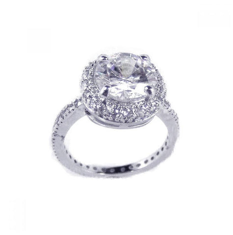 .925 Sterling Silver Rhodium Plated Clear Cluster Cz Antique Bridal Ring, <b>size: 5</b>