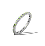 .925 Sterling Silver August Rhodium Plated Plated Birthstone Inlay Eternity Ring , <b>size: 5</b>