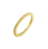 .925 Sterling Silver Gold Plated Plated Clear Cz Inlay Eternity Ring, <b>size: 5</b>