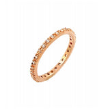 .925 Sterling Silver Rose Gold Plated Plated Clear Cz Inlay Eternity Ring, <b>size: 5</b>