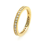 .925 Sterling Silver Gold Plated Clear Cz Stackable Eternity Ring, <b>size: 5</b>