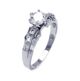 .925 Sterling Silver Rhodium Plated Clear Baguette Round Cz Bridal Ring, <b>size: 5</b>