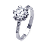 .925 Sterling Silver Rhodium Plated Clear Cz Bridal Ring, <b>size: 5</b>