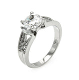 .925 Sterling Silver Rhodium Plated Clear Marquise Sides & Square Center Cz Bridal Ring, <b>size: 5</b>