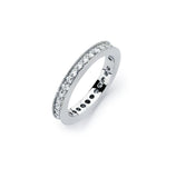 .925 Sterling Silver Rhodium Plated Clear Channel Set Cz Stackable Eternity Bridal Ring, <b>size: 5</b>