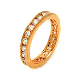 .925 Sterling Silver Gold Plated Clear Channel Set Cz Stackable Eternity Ring, <b>size: 5</b>