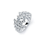 .925 Sterling Silver Rhodium Plated Clear Round Center Pave Set Cz Bridal Ring, <b>size: 5</b>