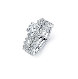 .925 Sterling Silver Rhodium Plated Clear Cz Ornate Bridal Engagement Ring, <b>size: 5</b>