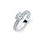 .925 Sterling Silver Rhodium Plated Clear Solitaire Cz Bridal Ring, <b>size: 5</b>